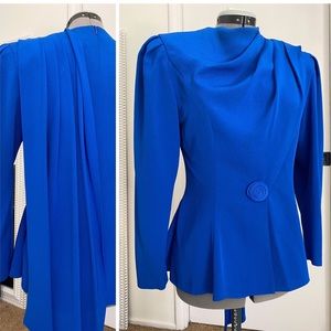 Incredibly Rare 1980s Daymor Couture Paris Cape Shoulder Blouse
